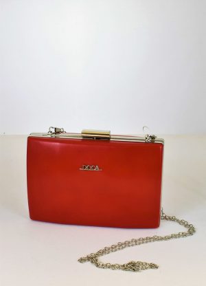 večerná kabelka s retiazkou červená farba