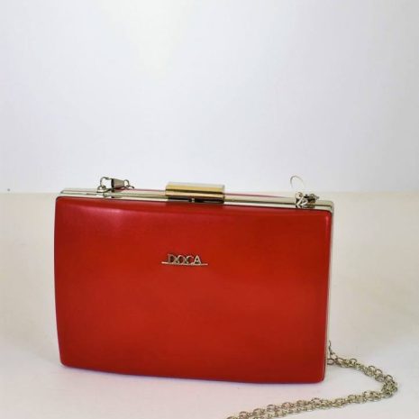 večerná kabelka s retiazkou červená farba