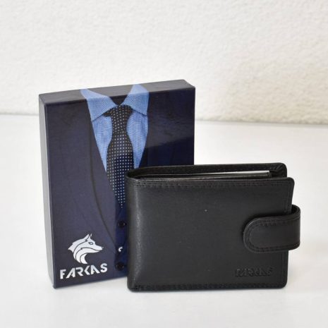 Elegantná kožená čierna pánska peňaženka