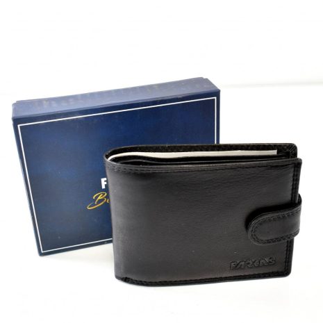 Elegantná kožená čierna pánska peňaženka