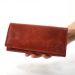 Kožená dámska elegantná červená matná peňaženka