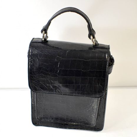 Dámsky kožený čierny ruksak a kabelka