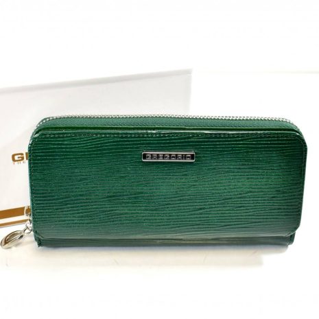 Dámska kožená veľká zelená peňaženka