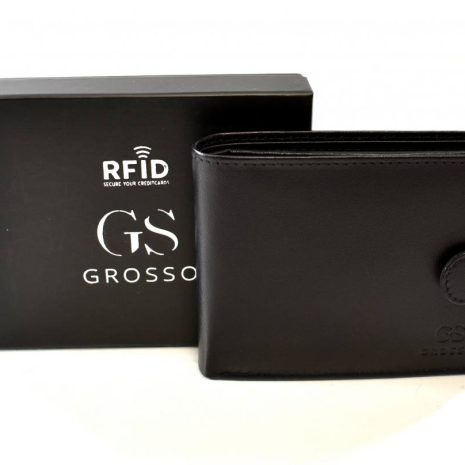 Čierna pánska kožená peňaženka GROSSO