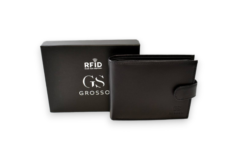Čierna pánska kožená peňaženka GROSSO BA341