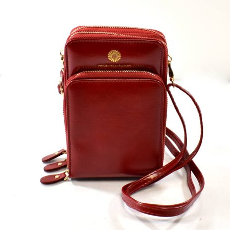 Veľká červená peňaženka s púzdrom na mobil