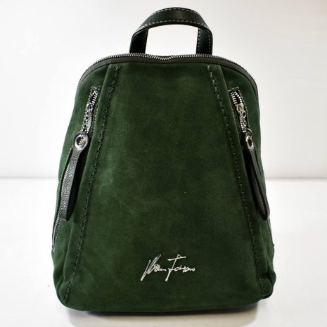 Zelený dámsky kožený ruksak