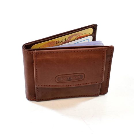 Pánska kožená hnedá peňaženka na doklady