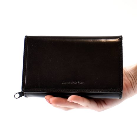 Unisex čierna kožená peňaženka