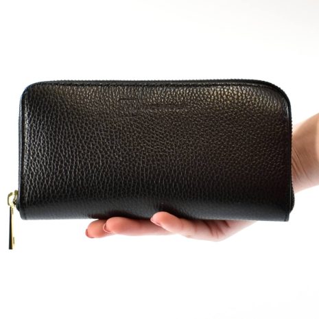 Kožená dámska čierna peňaženka Made in Italy