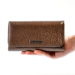 Dámska hnedá vzorovaná kožená peňaženka