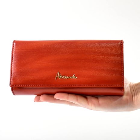 Červená dámska kožená peňaženka