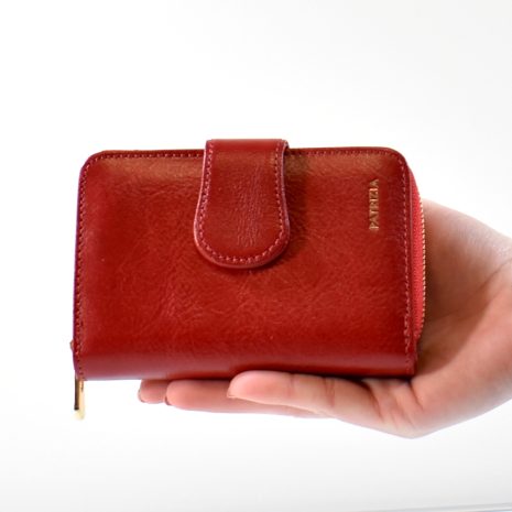 Dámska matná kožená červená peňaženka