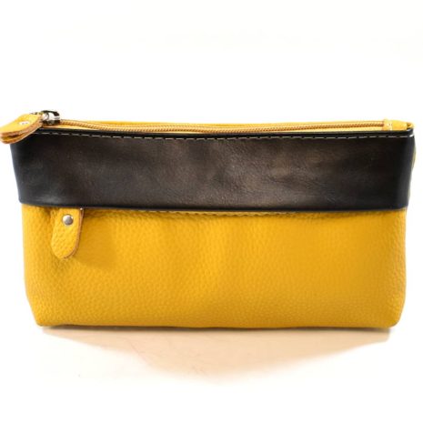 Praktická dámska žltá peračníková peňaženka