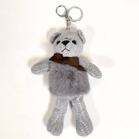 Štýlový sivý medvedík na kabelku/kľúče