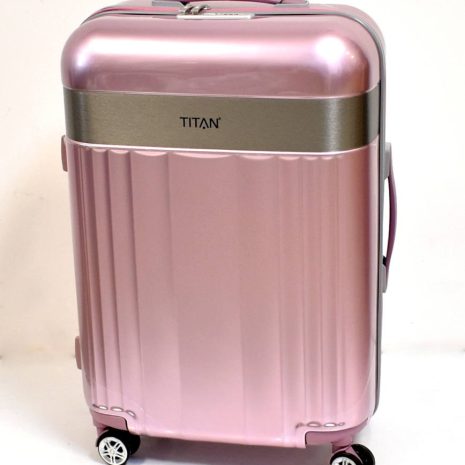 Škrupinový menší kufor ružový M TITAN