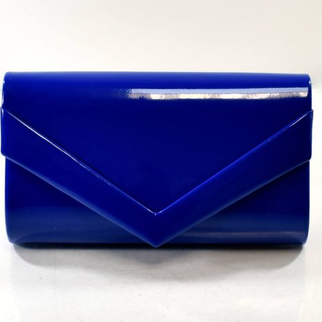 Štýlová listová lakovaná modrá kabelka DIVA