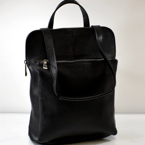 Štýlový dámsky kožený čierny 2v1 ruksak ITALY