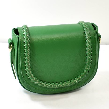 Kožená dámska zelená kabelka ITALY