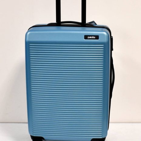 Moderný škrupinový modrý kufor M PAKLITE