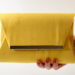 Listová žltá spoločenská kabelka