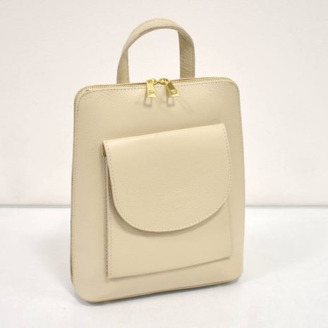 Elegantný dámsky béžový kožený ruksak VIA55