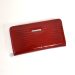 Veľká kožená červená vzorovaná peňaženka