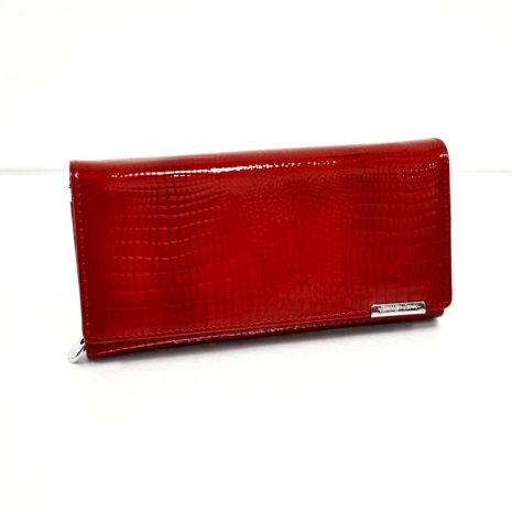 Veľká kožená dámska červená peňaženka