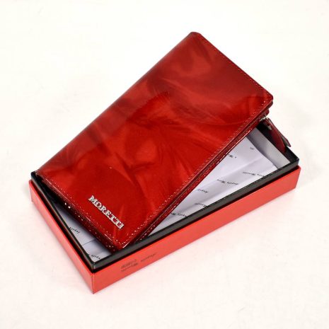 Kožená červená elegantná peňaženka MORETTI