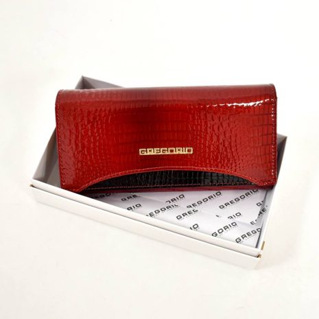 Štýlová červená kožená peňaženka GREGORIO