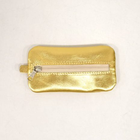 Praktické dámske zlaté kožené puzdro na kľúče