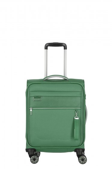 Elegantný zelený textilný kufor S