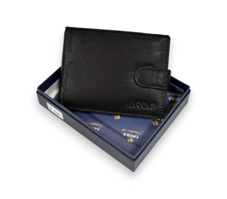 Kožená pánska čierna peňaženka FARKAS 239