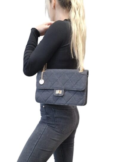 Látková šedá crossbody kabelka DIANA&CO D353