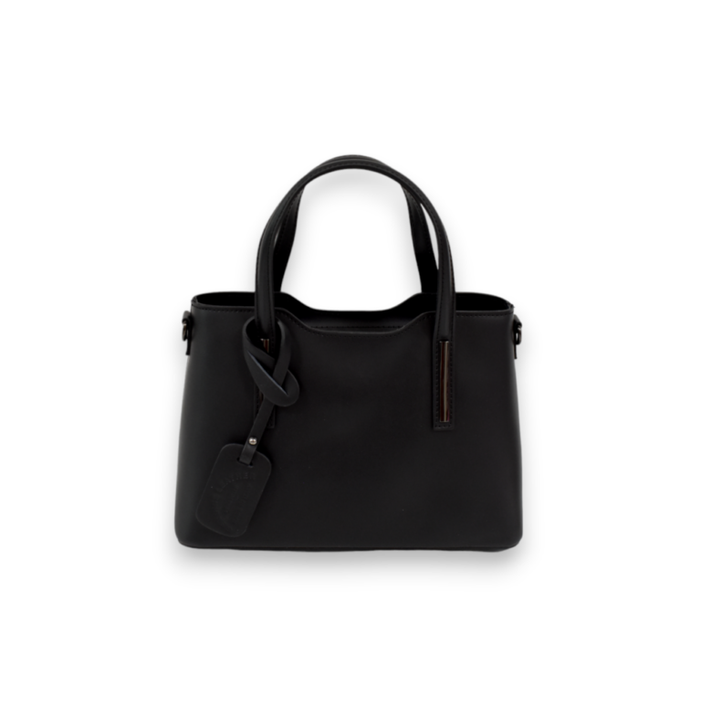 Elegantná kožená čierna kabelka ITALY V125