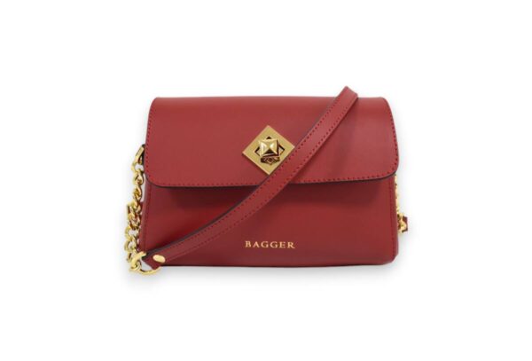 Elegantná kožená crossbody červená BAGGER 0180