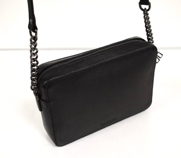 Dámska kožená čierna crossbody kabelka BAGGER 0101 - Image 3