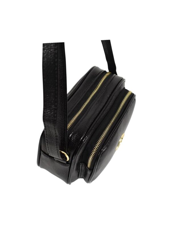 Čierna lakovaná crossbody kabelka PRESTIGE P273 - Image 2