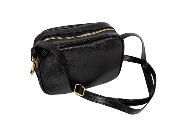 Čierna lakovaná crossbody kabelka PRESTIGE P273 - Image 3