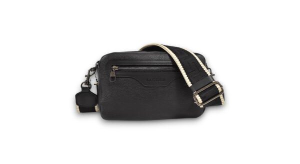 Čierna kožená crossbody s čiernym BAGGER 0150