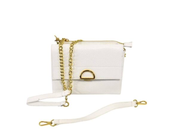 Kožená crossbody biela kabelka 3v1 ITALY V884