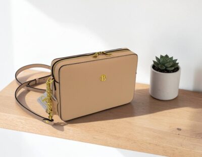 Pudrová kožená messenger kabelka BAGGER 0101