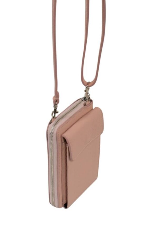 Dámsky kožený ružový mobil bags ITALY V599 - Image 6
