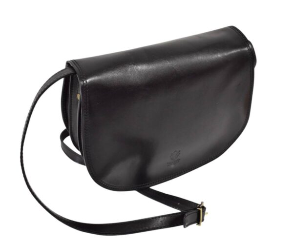 Dámska retro kožená crossbody čierna kabelka V597 - Image 2