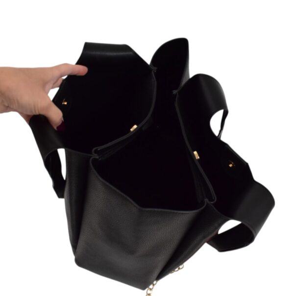 Dámska veľká čierna shopper kabelka NOBO N317 - Image 3