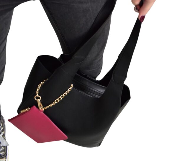 Dámska veľká čierna shopper kabelka NOBO N317 - Image 5