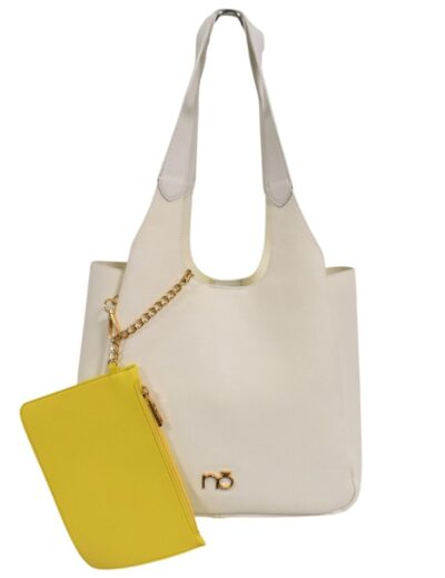 Dámska veľká biela shopper kabelka NOBO N317