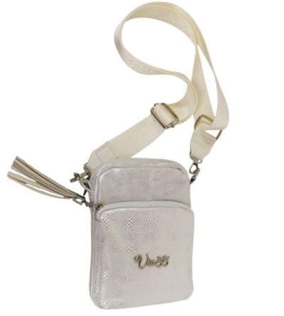 Dámska malá crossbody kabelka strieborná VIA V240