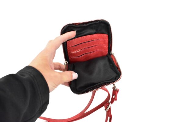 Kožený dámsky bordový mobil bags Gina L163 - Image 5