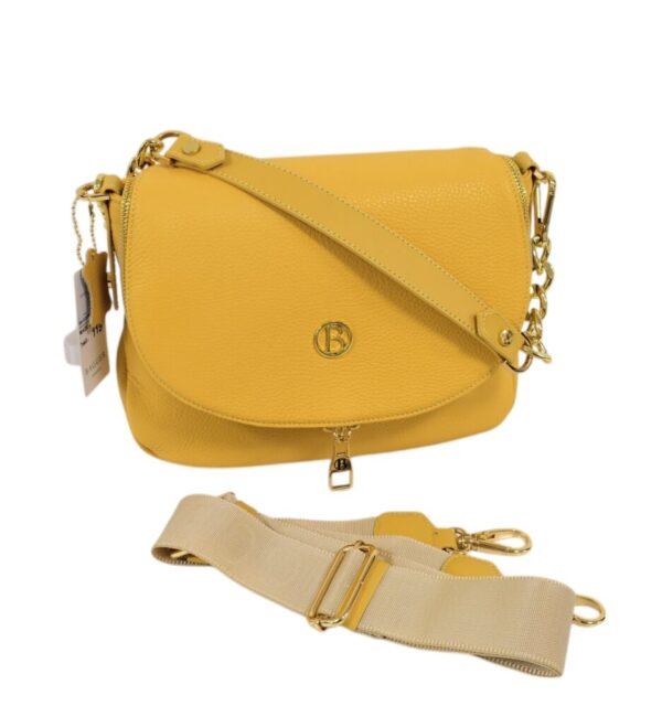 Kožená crossbody žltá kabelka BAGGER 0010